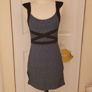 Free People Cross My Heart Short Cutout Back Jacquard Knit Dress